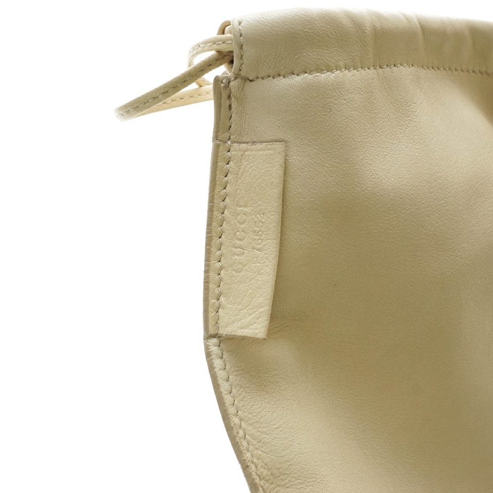 Auth Gucci Shoulder Bag Leather Cream #13268G67 - Picture 9 of 14